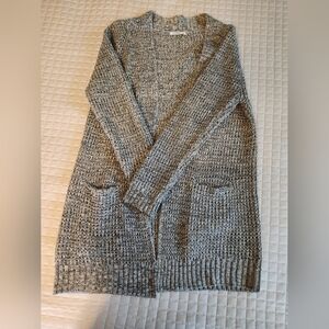 long, chunky cardigan sweater